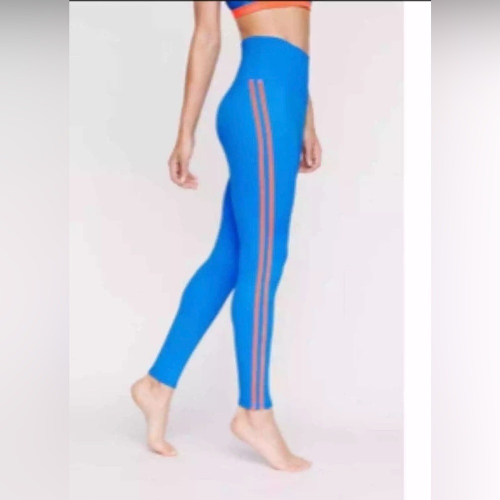 Wear It To Heart WITH Double Stripe Leggings Electric Blue Neon Small Rollergirl
